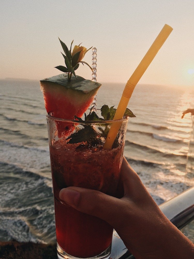 Strawberry mojito at 7th Heaven in Corfu